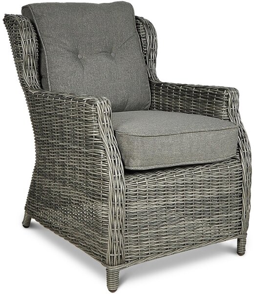 Meble z technorattanu TRIVENTO 2 + PUFY Dark Grey