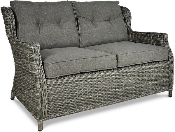 Meble z technorattanu TRIVENTO 2 + PUFY Dark Grey