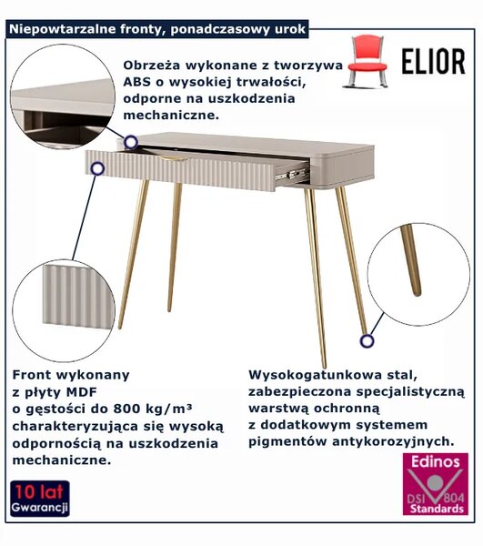 Beżowa toaletka na złotych nóżkach B3-D27