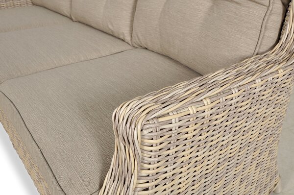 Zestaw technorattanowy TRIVENTO 3 + PUFY Beige
