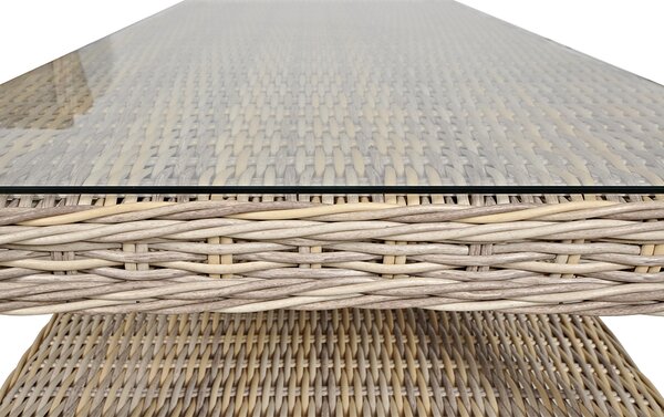 Zestaw technorattanowy TRIVENTO 3 + PUFY Beige