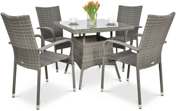 Zestaw ogrodowy technorattan FIESTA/LUGO 4+1 Dolphin Grey