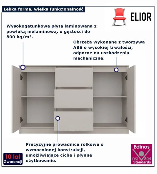 Kaszmirowa stylowa komoda z szufladami H8-A24