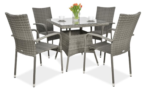 Zestaw ogrodowy technorattan FIESTA/LUGO 4+1 Dolphin Grey