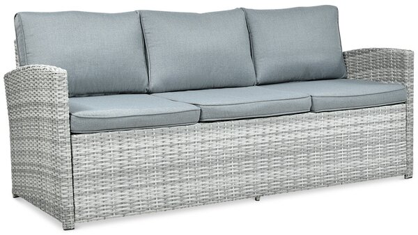 Zestaw z technorattanu BORNEO + PUFY Stone Grey