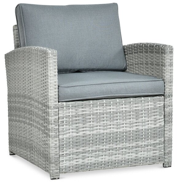 Zestaw z technorattanu BORNEO + PUFY Stone Grey