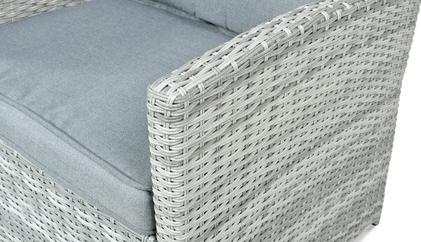 Zestaw z technorattanu BORNEO + PUFY Stone Grey