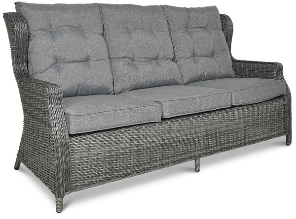 Zestaw technorattanowy TRIVENTO 3 + PUFY Dark Grey