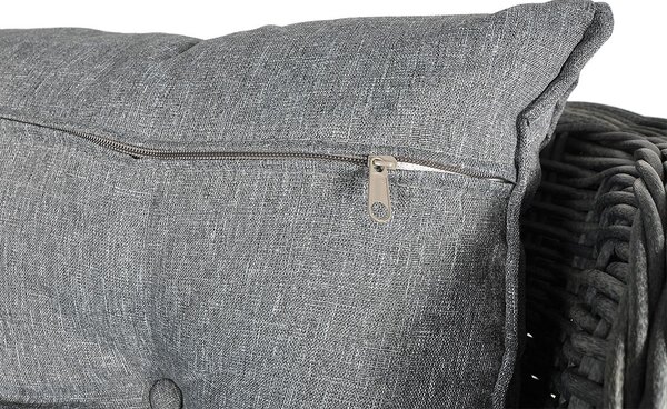 Zestaw technorattanowy TRIVENTO 3 + PUFY Dark Grey