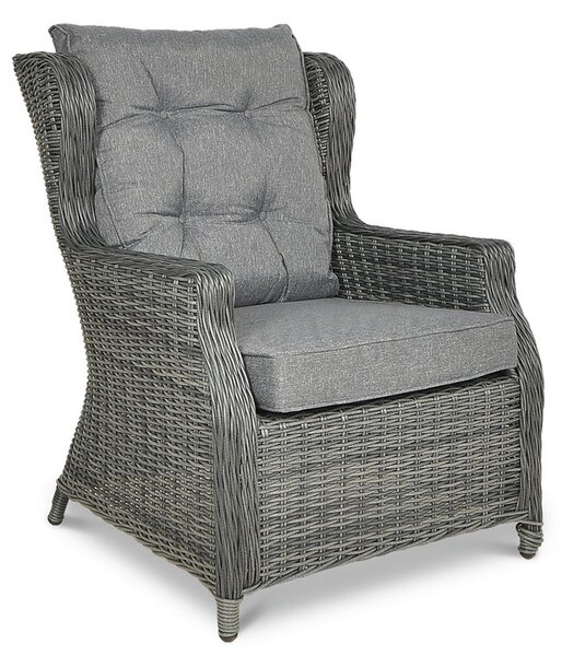 Zestaw technorattanowy TRIVENTO 3 + PUFY Dark Grey