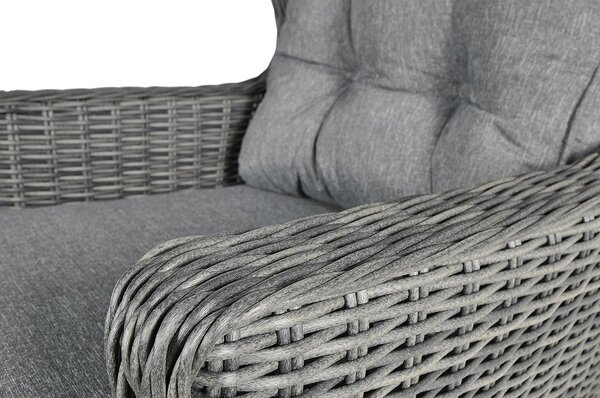 Zestaw technorattanowy TRIVENTO 3 + PUFY Dark Grey