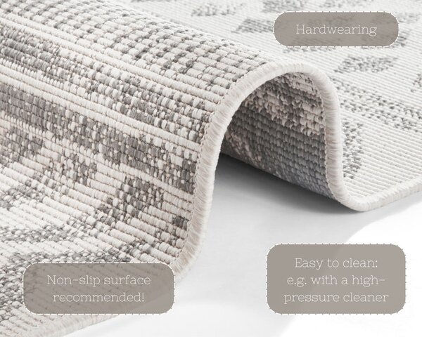 Szaro-kremowy chodnik odpowiedni na zewnątrz NORTHRUGS Biri, 80x250 cm