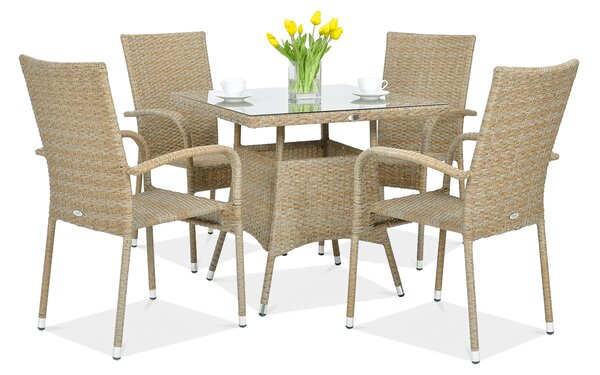Zestaw ogrodowy technorattan FIESTA/LUGO 4+1 Beige