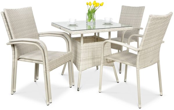 Zestaw ogrodowy technorattan FIESTA/LUGO 4+1 White