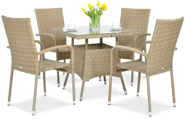 Zestaw ogrodowy technorattan FIESTA/LUGO 4+1 Beige