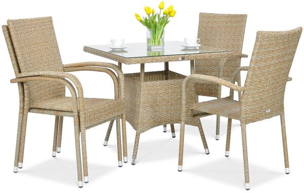 Zestaw ogrodowy technorattan FIESTA/LUGO 4+1 Beige