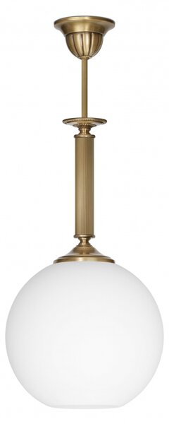 Złota lampa wisząca z dużą szklaną kulą QV-S1