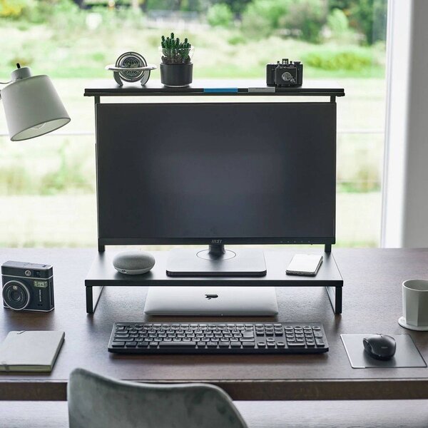 Czarny metalowy stojak na monitor Tower – YAMAZAKI