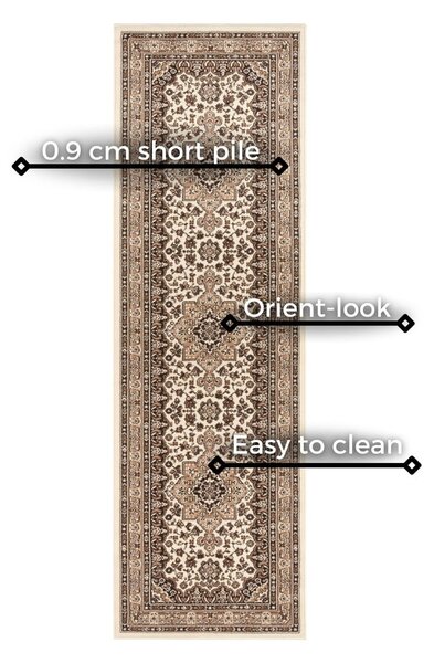 Beżowy chodnik Nouristan Parun Tabriz, 80x250 cm