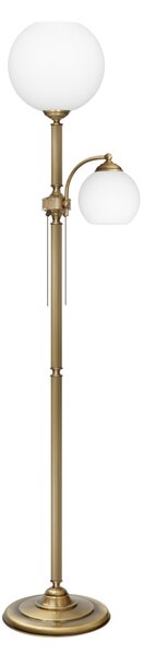 Lampa podłogowa antyczny mosiądz z kulami QV-P2