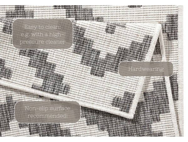 Szary chodnik dwustronny NORTHRUGS Malta, 80x345 cm