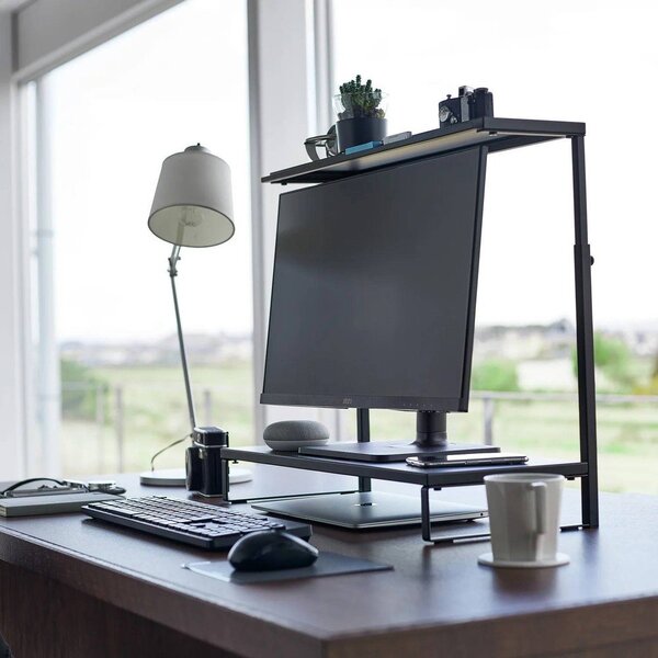 Czarny metalowy stojak na monitor Tower – YAMAZAKI