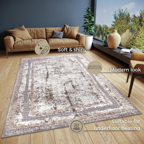 Dywan w beżowo-srebrnym kolorze 57x90 cm Shine Classic – Hanse Home
