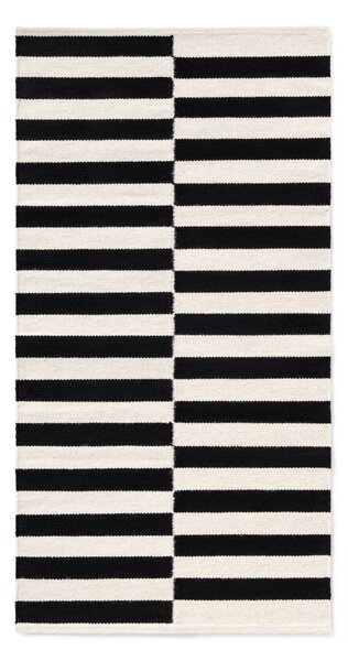 Czarno-biały wełniany dywan dwustronny tkany ręcznie 80x150 cm Donna – Hanse Home
