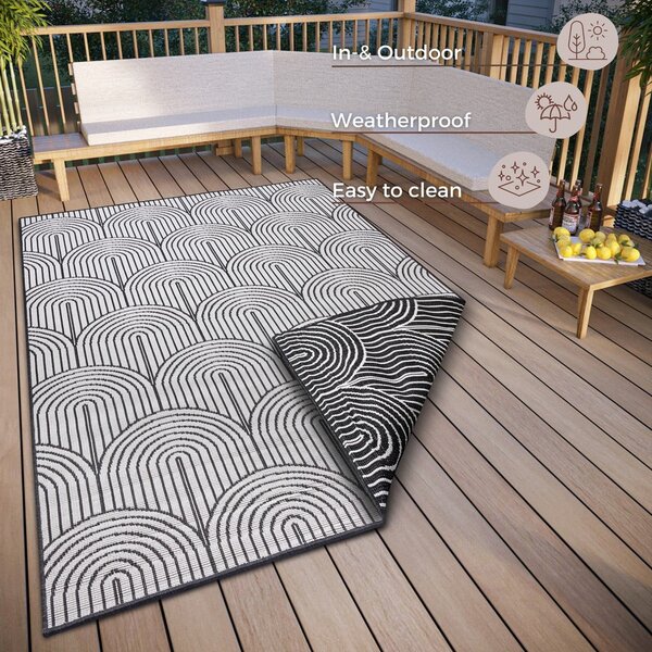 Czarno-biały dywan odpowiedni na zewnątrz 80x150 cm Pangli Black – Hanse Home
