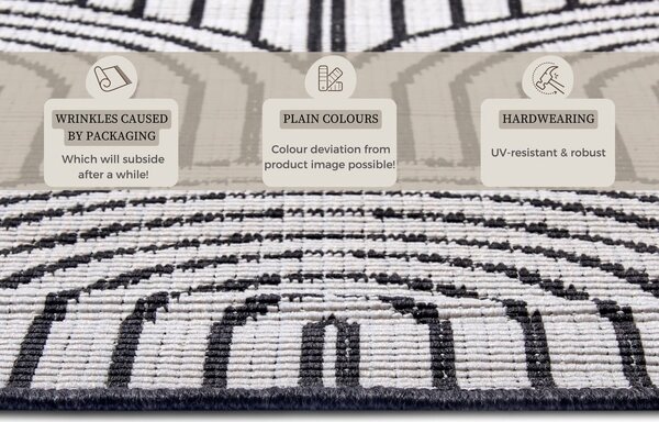 Czarno-biały dywan odpowiedni na zewnątrz 80x150 cm Pangli Black – Hanse Home