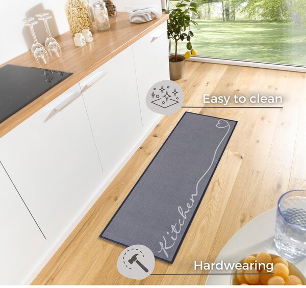 Szary chodnik Zala Living Kitchen, 50x150 cm