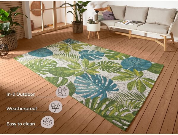 Zielony/turkusowy dywan odpowiedni na zewnątrz 80x165 cm Flair – Hanse Home