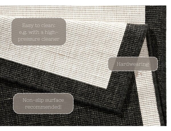 Czarno-kremowy dywan dwustronny NORTHRUGS Panama, 160x230 cm