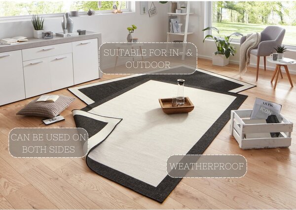 Czarno-kremowy dywan dwustronny NORTHRUGS Panama, 160x230 cm