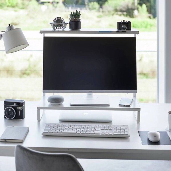 Biały metalowy stojak na monitor Tower – YAMAZAKI
