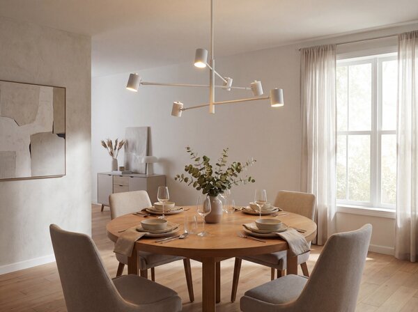 NOWOCZESNA LAMPA SUFITOWA WISZĄCA BIAŁA DORA W6