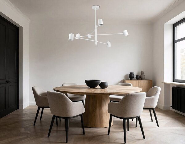 NOWOCZESNA LAMPA SUFITOWA WISZĄCA BIAŁA DORA W6