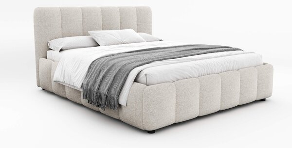 MebleMWM Łóżko tapicerowane z pojemnikiem 4578G | 140x200 | Boucle | Biały #6
