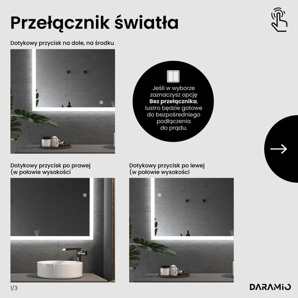 Lustro łazienkowe z oświetleniem LED F1