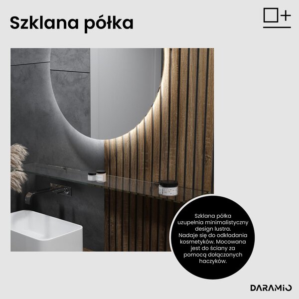 Okrągłe lustro łazienkowe z oświetleniem LED E2
