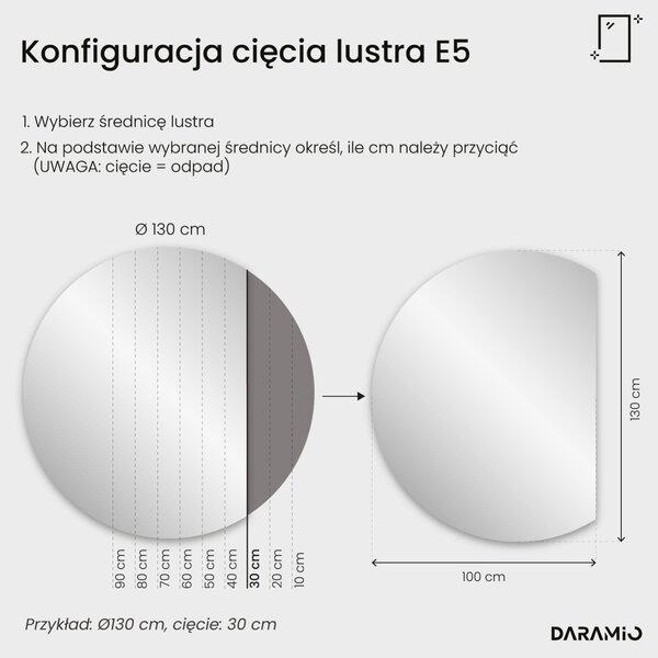Okrągłe lustro łazienkowe z oświetleniem LED E5