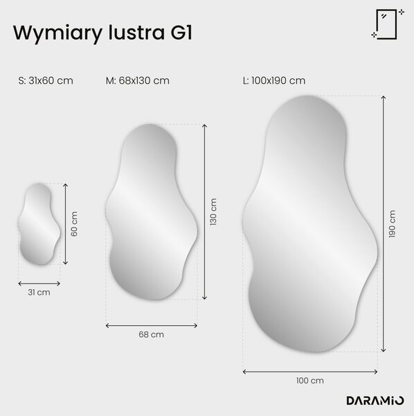 Nietypowe lustro łazienkowe z oświetleniem LED G1