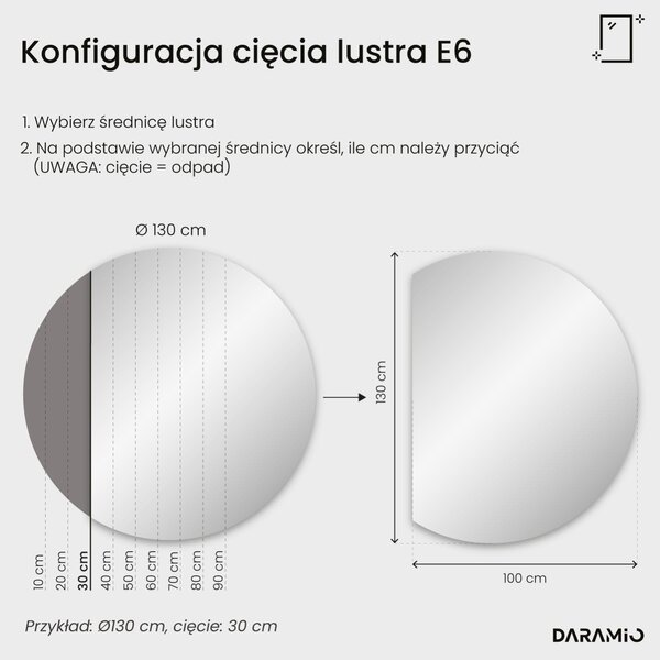 Okrągłe lustro łazienkowe z oświetleniem LED E6