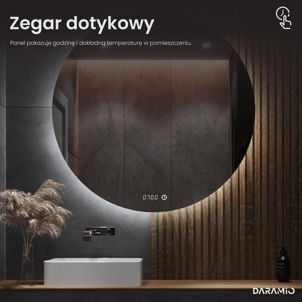 Okrągłe lustro łazienkowe z oświetleniem LED E2