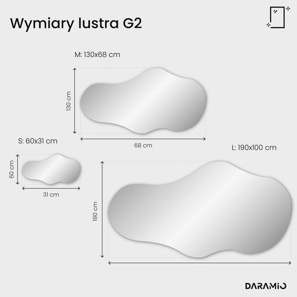 Nietypowe lustro łazienkowe z oświetleniem LED G2