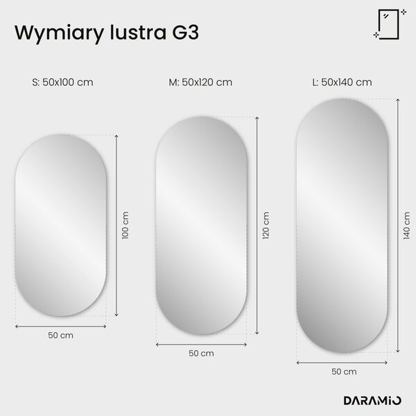 Nietypowe lustro łazienkowe z oświetleniem LED G3