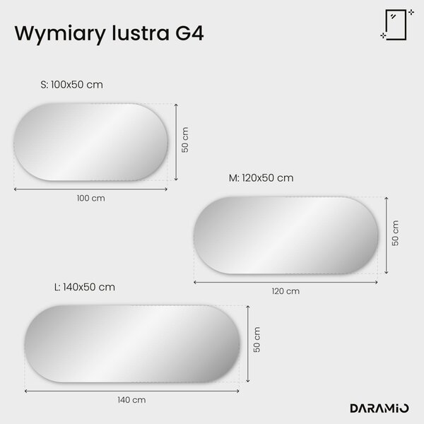 Nietypowe lustro łazienkowe z oświetleniem LED G4