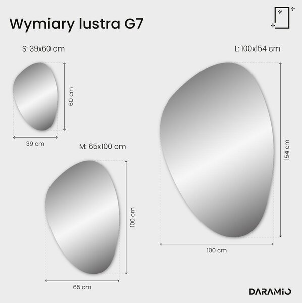 Nietypowe lustro łazienkowe z oświetleniem LED G7