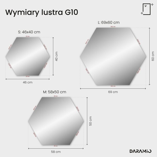 Nietypowe lustro łazienkowe z oświetleniem LED G10