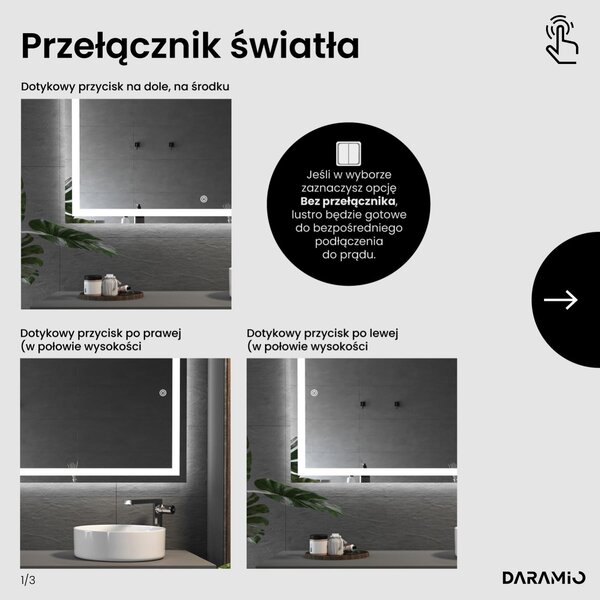 Lustro łazienkowe z oświetleniem LED F2